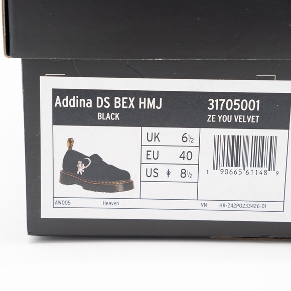 size 40EU 8.5 US Marc Jacobs Dr Martens Heaven Black Velvet Addina Mary Jane - Picture 11 of 11